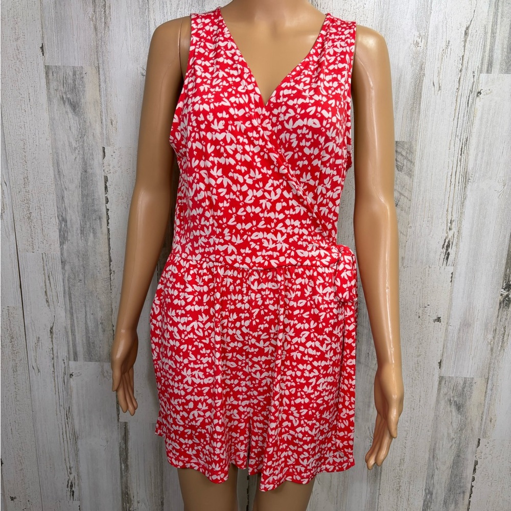 Kaileigh‎ Red Print Sleeveless Romper